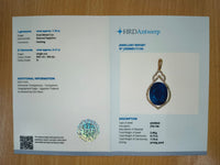 7.27 Ct Oval Mixed Cut Natural Sapphire 14K Gold Pendant