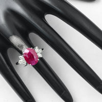 4.99 Ct Oval Ruby 950 Platinum Ring