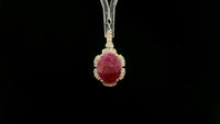 3.08 Ct Oval Ruby 14K Gold Pendant