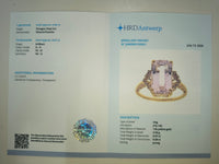 6.73 Ct Octagon Step Cut Natural Kunzite 14K Gold Ring
