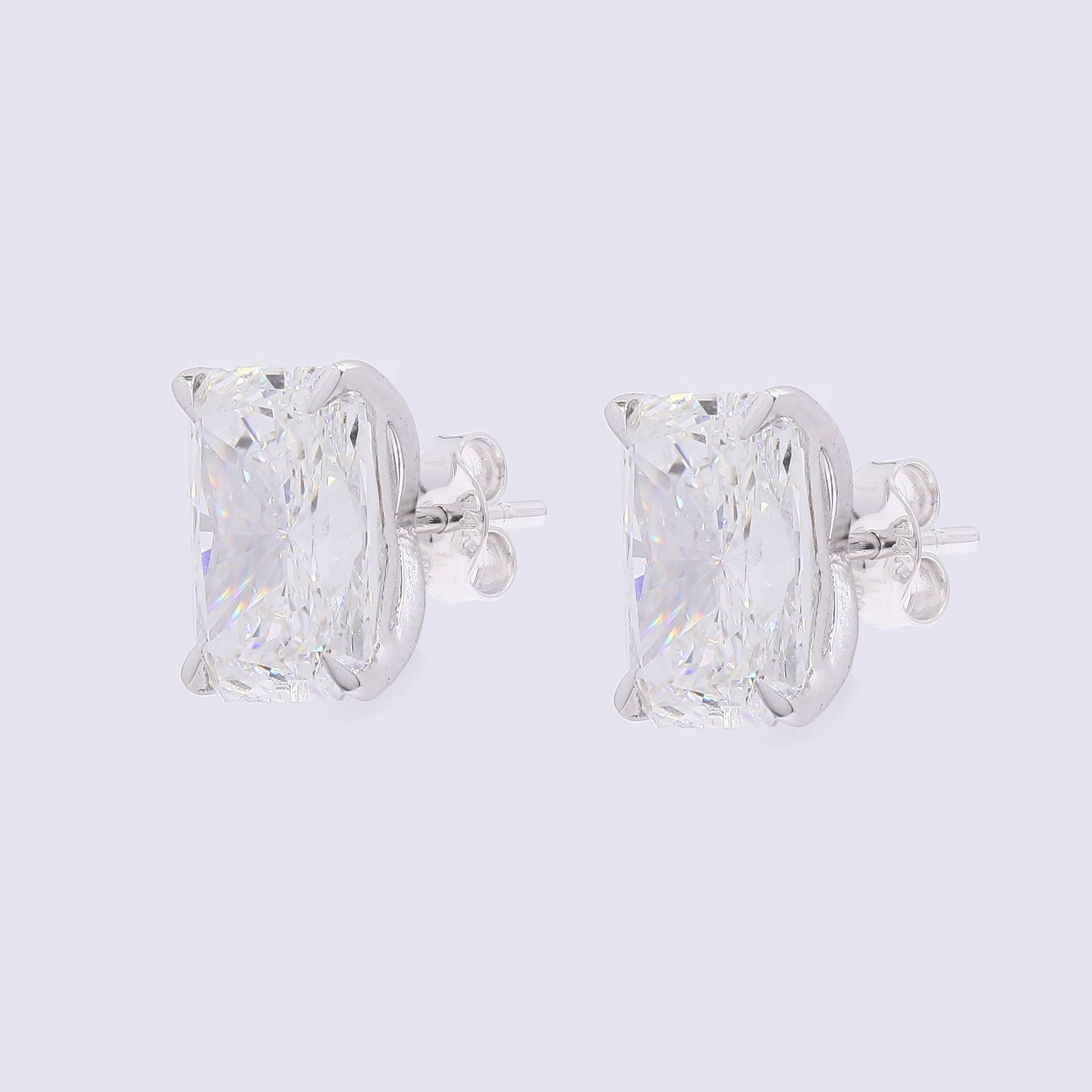3.71 Carats Lab Grown Diamond 14K Gold Earrings