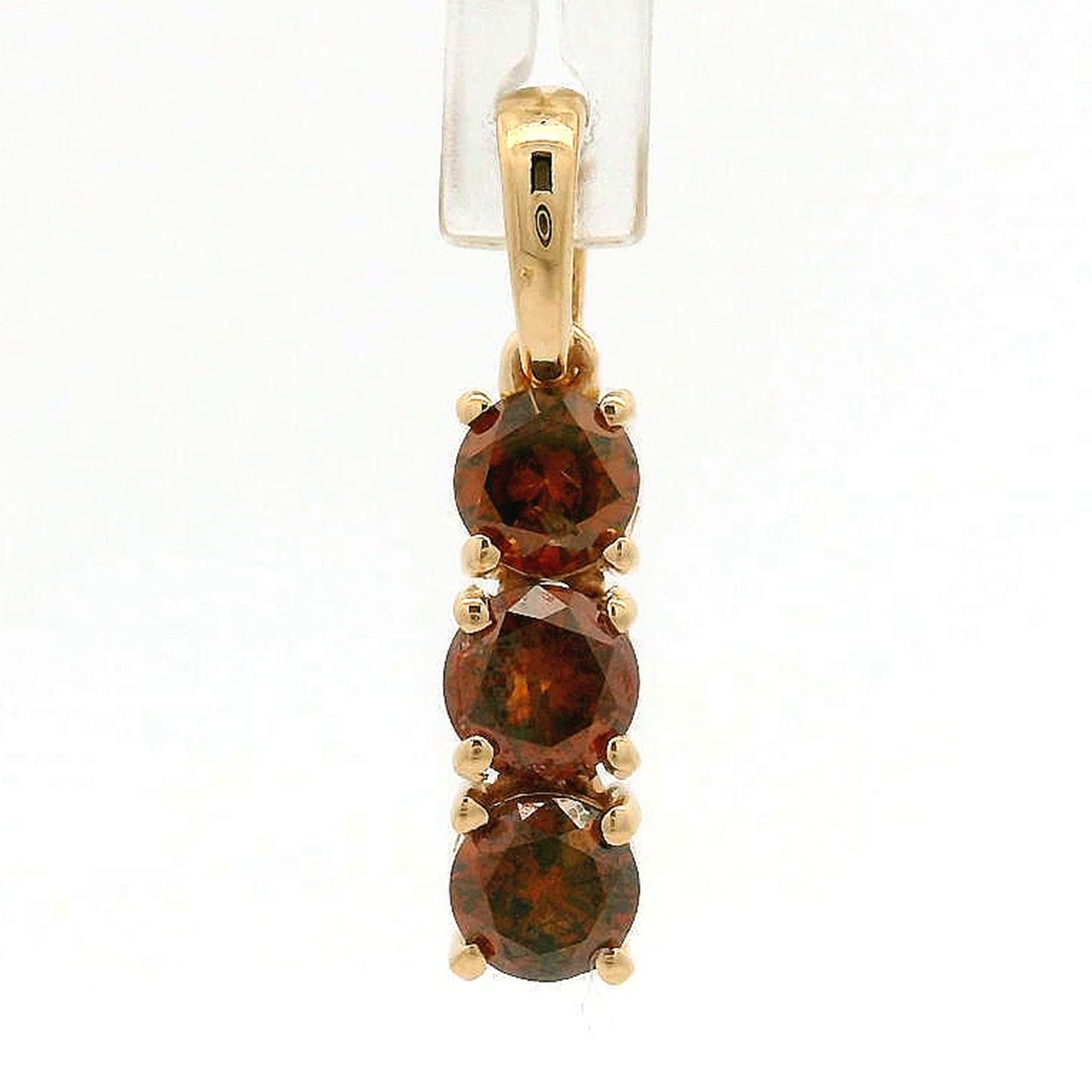 0.56 Ct Round Red Diamond 14K Gold Pendant