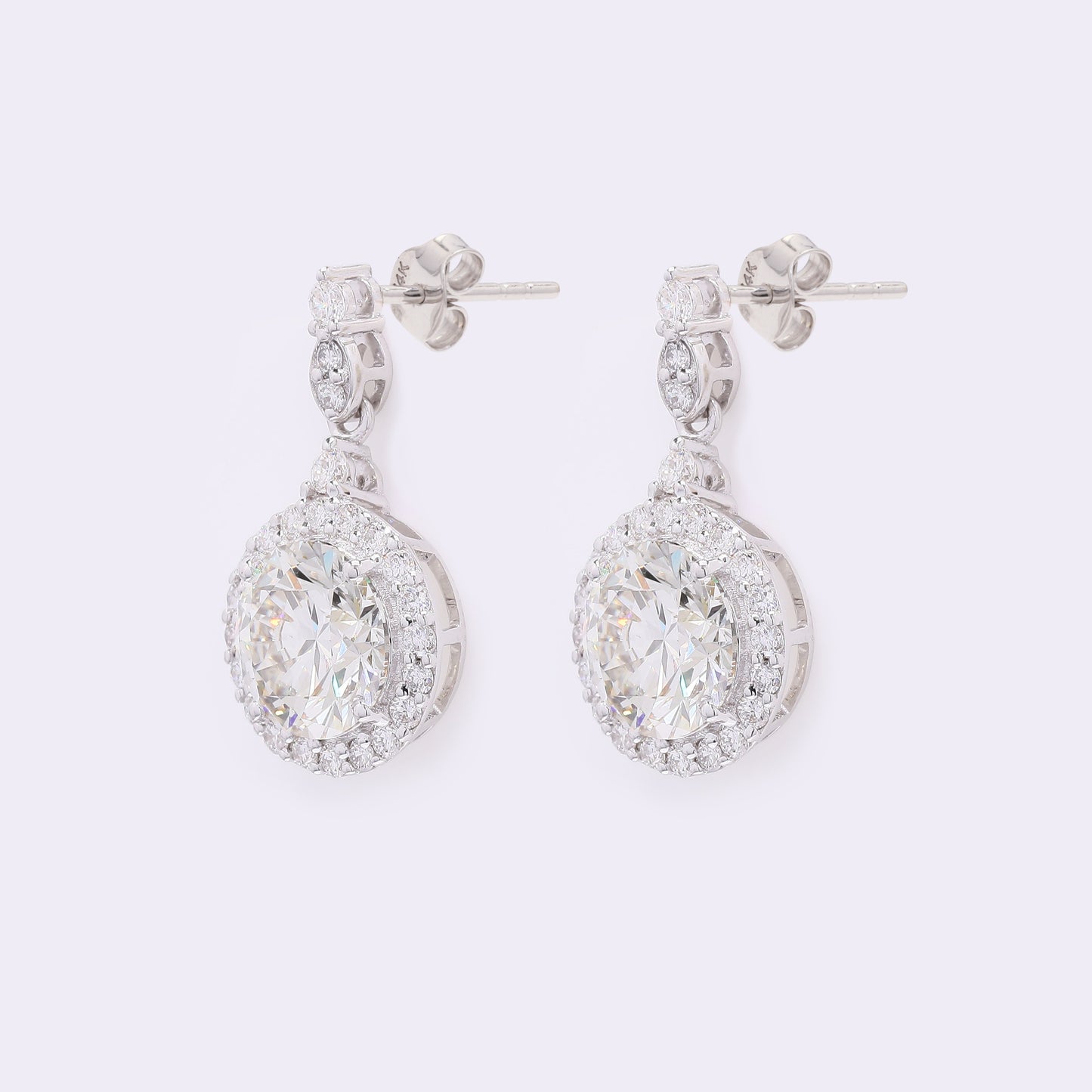 4.26 Carats Lab Grown Diamond 14K Gold Earrings