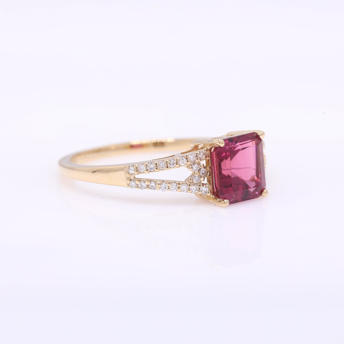 1.48 Ct Octagon Step Cut Natural Tourmaline 14K Gold Ring