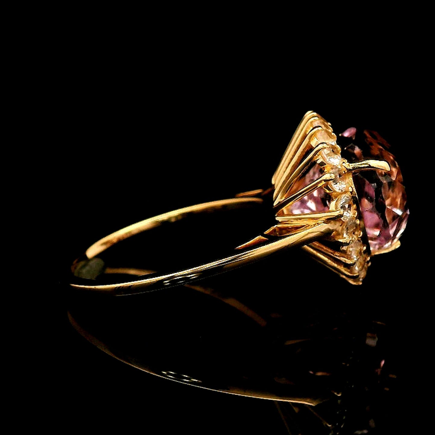 7.51 Ct Heart Kunzite 14K Gold Ring