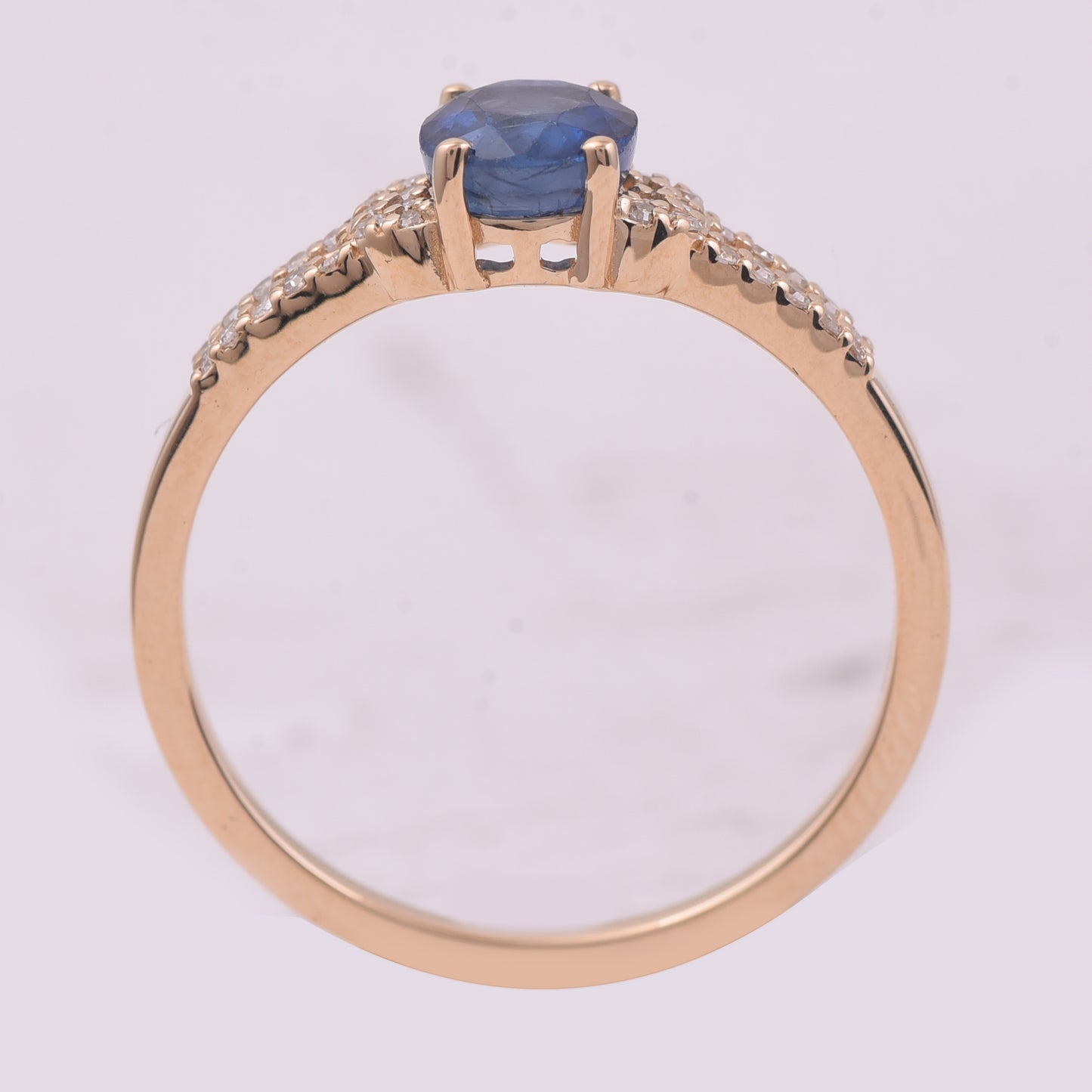 1.25 Ct Oval Mixed Cut Natural Sapphire 14K Gold Ring