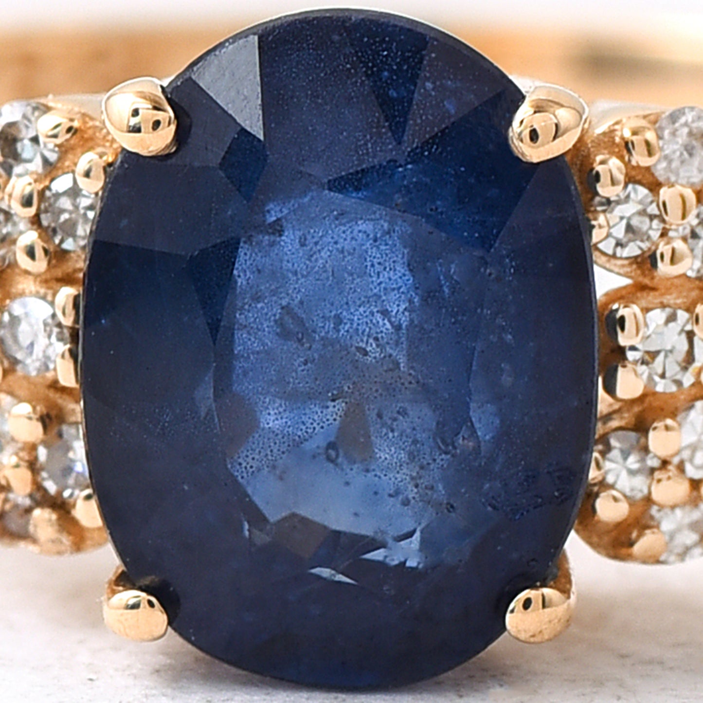 1.68 Ct Oval Mixed Cut Natural Sapphire 14K Gold Ring