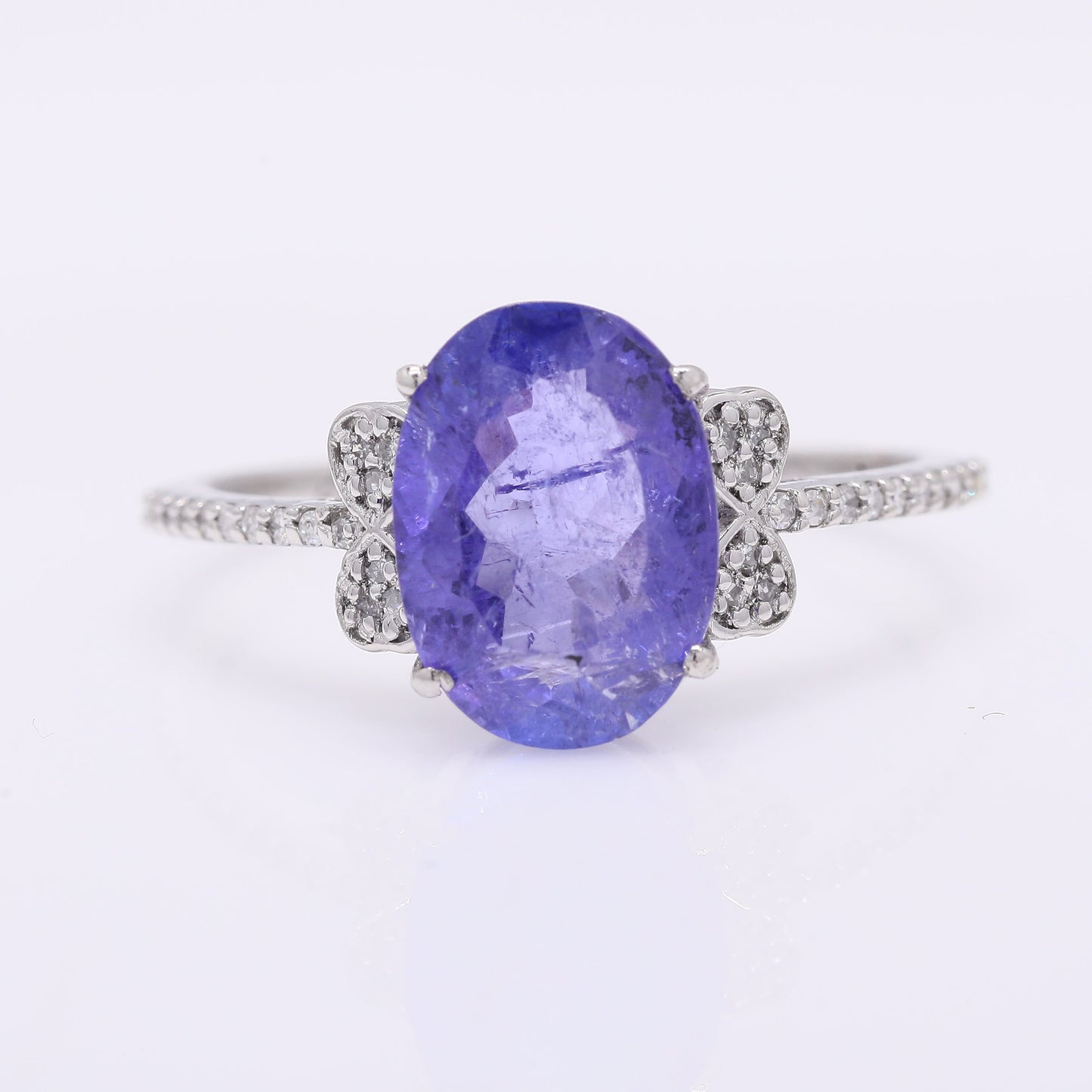2.98 Ct Oval Mixed Cut Natural Tanzanite 950 Platinum Ring