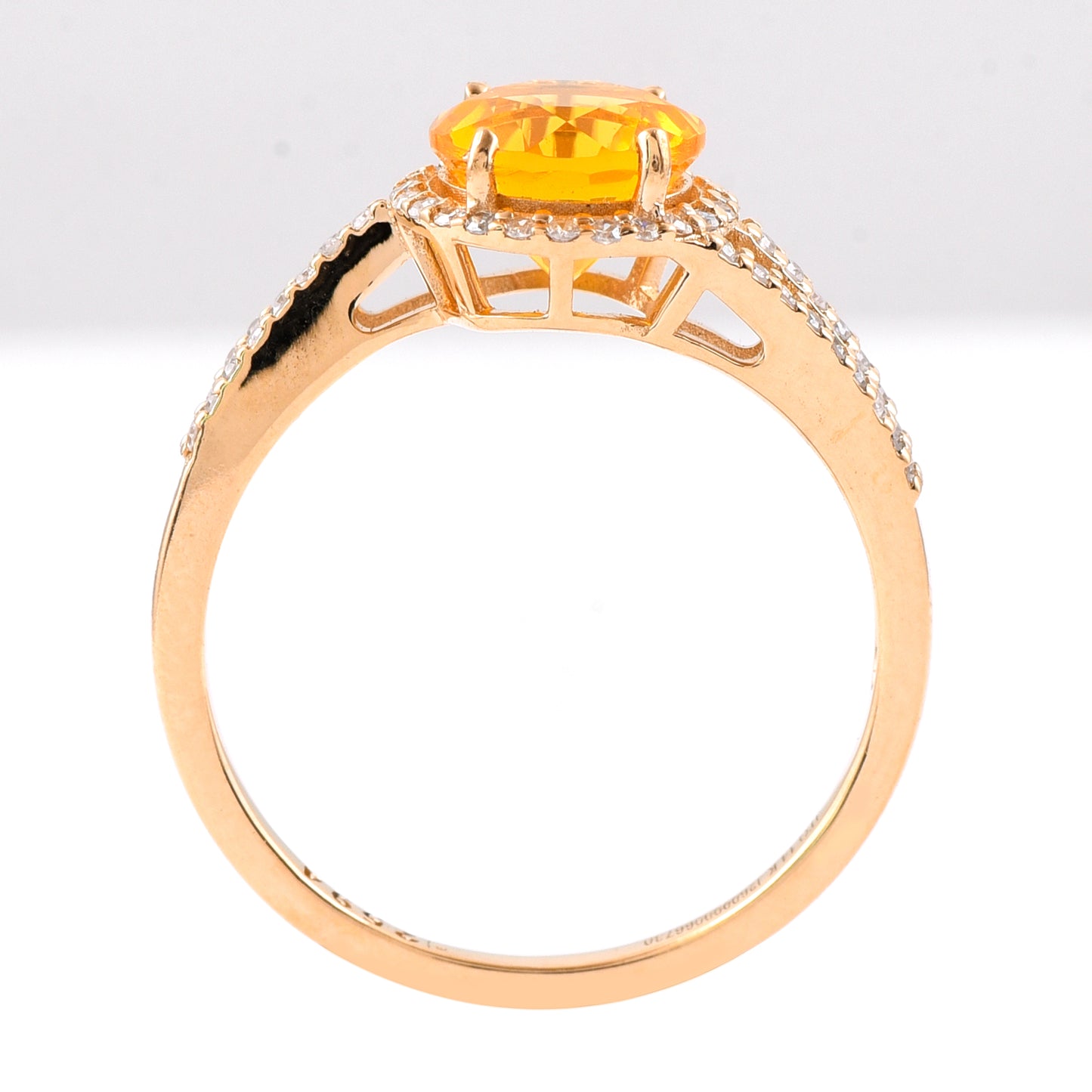 1.11 Ct Round Mixed Cut Natural Fire Opal 14K Gold Ring
