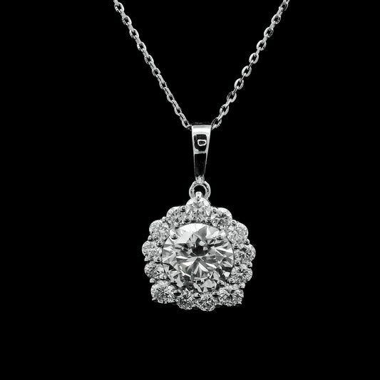2.20 Carats Lab Grown Diamond 14K Gold Pendant