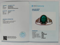 2.19 Ct Oval Mixed Cut Natural Emerald 14K Gold Ring