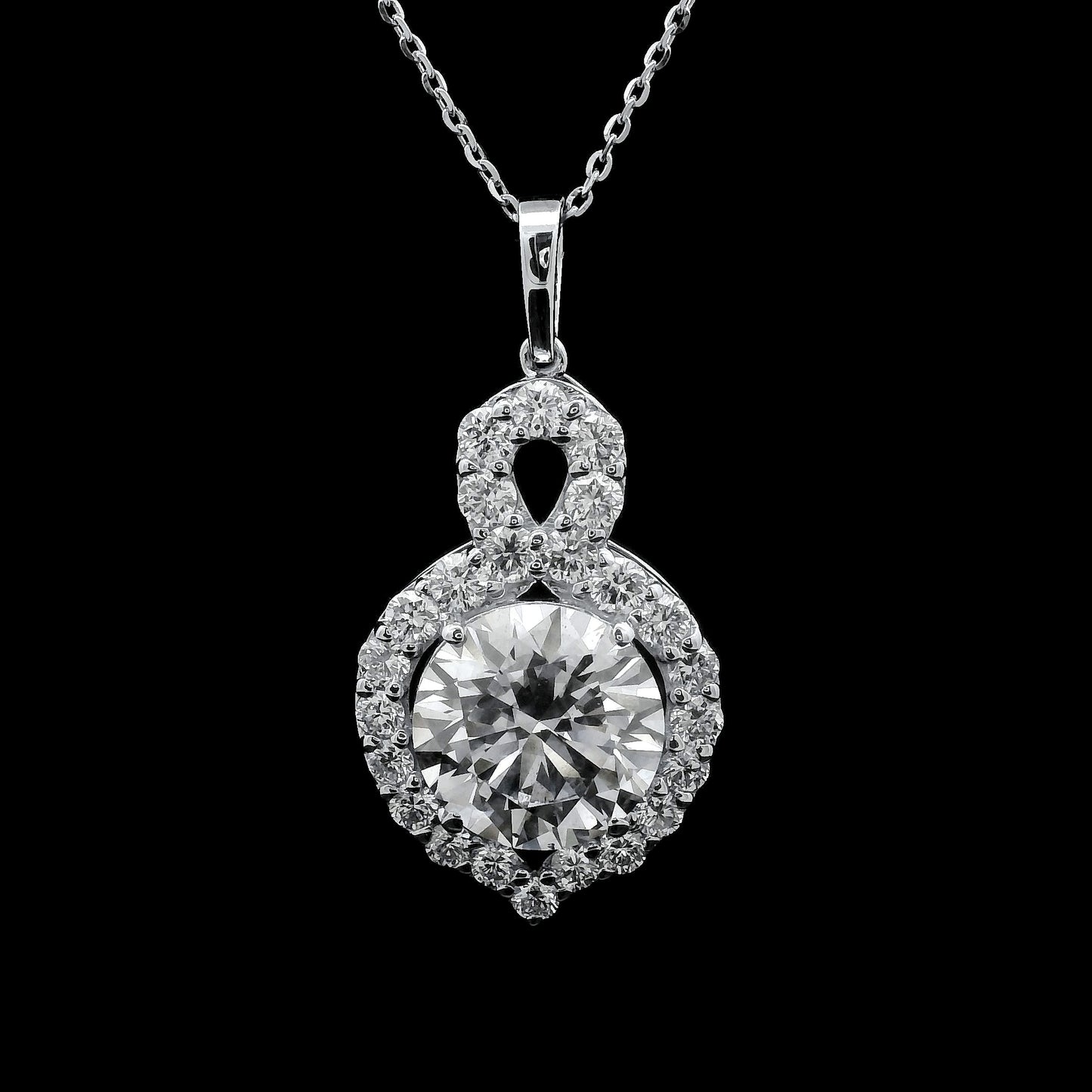3.93 Carats Lab Grown Diamond 14K Gold Pendant
