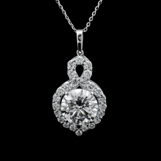 3.93 Carats Lab Grown Diamond 14K Gold Pendant