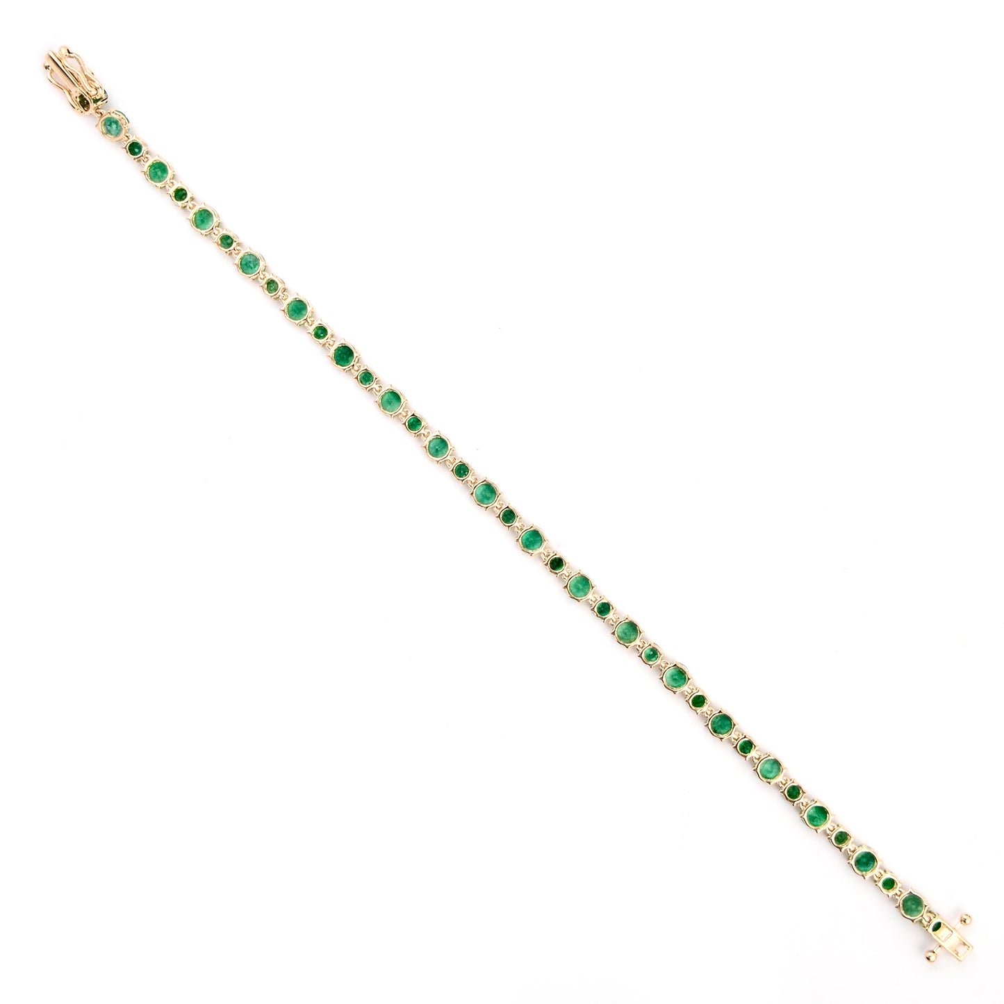 6.50 Carat Emerald 14K Gold Bracelet