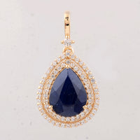 3.35 Ct Pear Sapphire 9K Gold Pendant