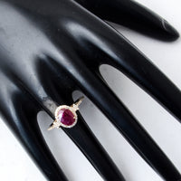 2.03 Ct Oval Mixed Cut Natural Corundum Ruby 14K Gold Ring