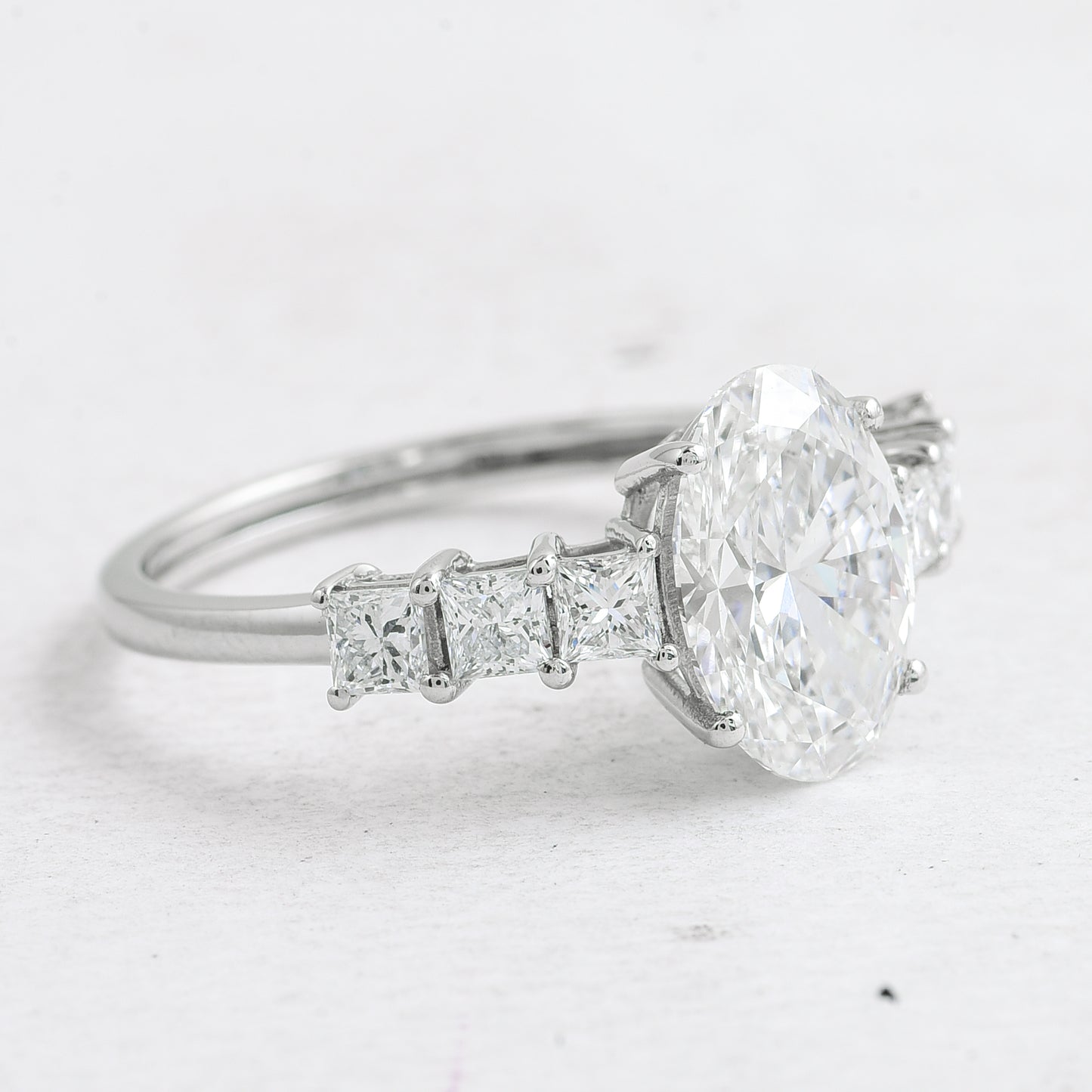 2.74 Ct Oval Lab Grown Diamond 950 Platinum Ring
