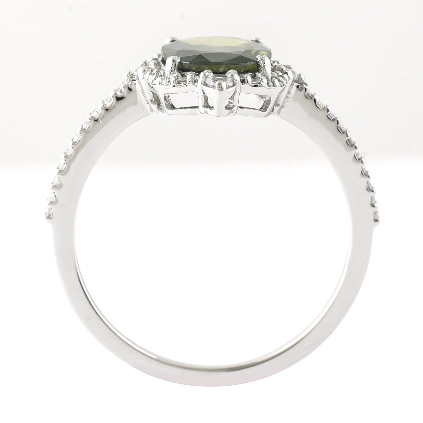 1.91 Ct Oval Mixed Cut Natural Green Sapphire 950 Platinum Ring