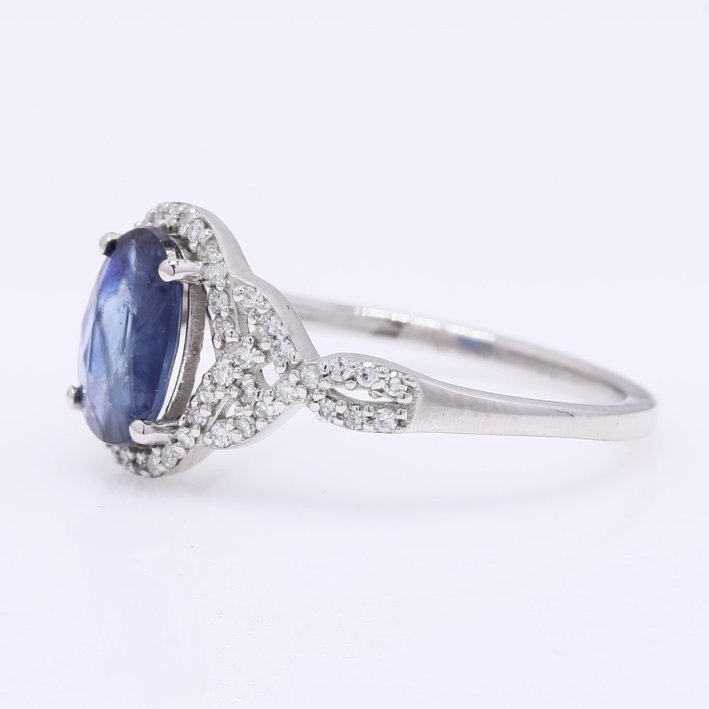 1.38 Ct Oval Mixed Cut Natural Sapphire 950 Platinum Ring