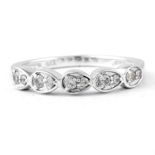 0.58 Ct Round Cubic Zirconia, 925 Sterling Silver Ring