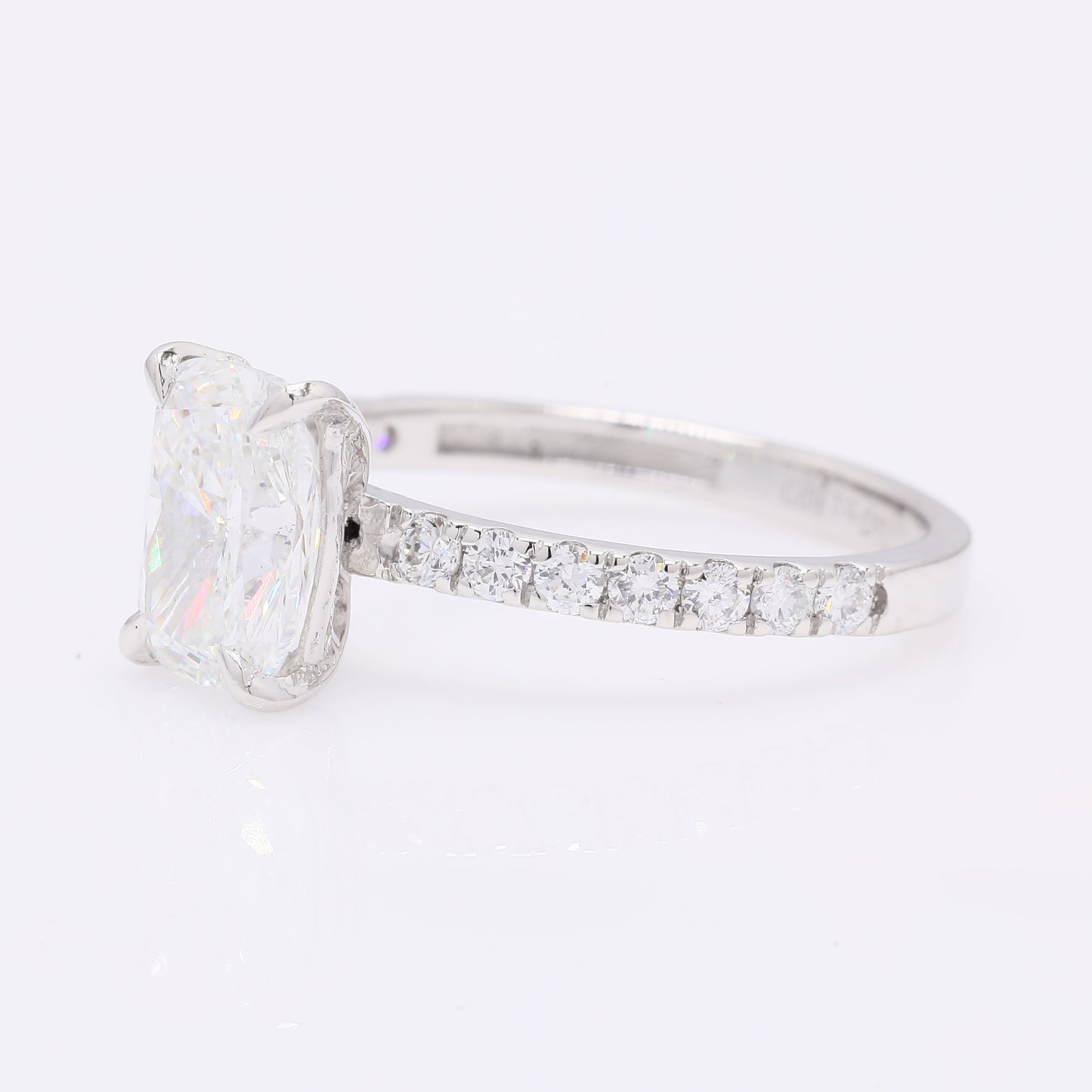 2.21 Ct Cushion Modified Brilliant Lab Grown Diamond 950 Platinum Ring