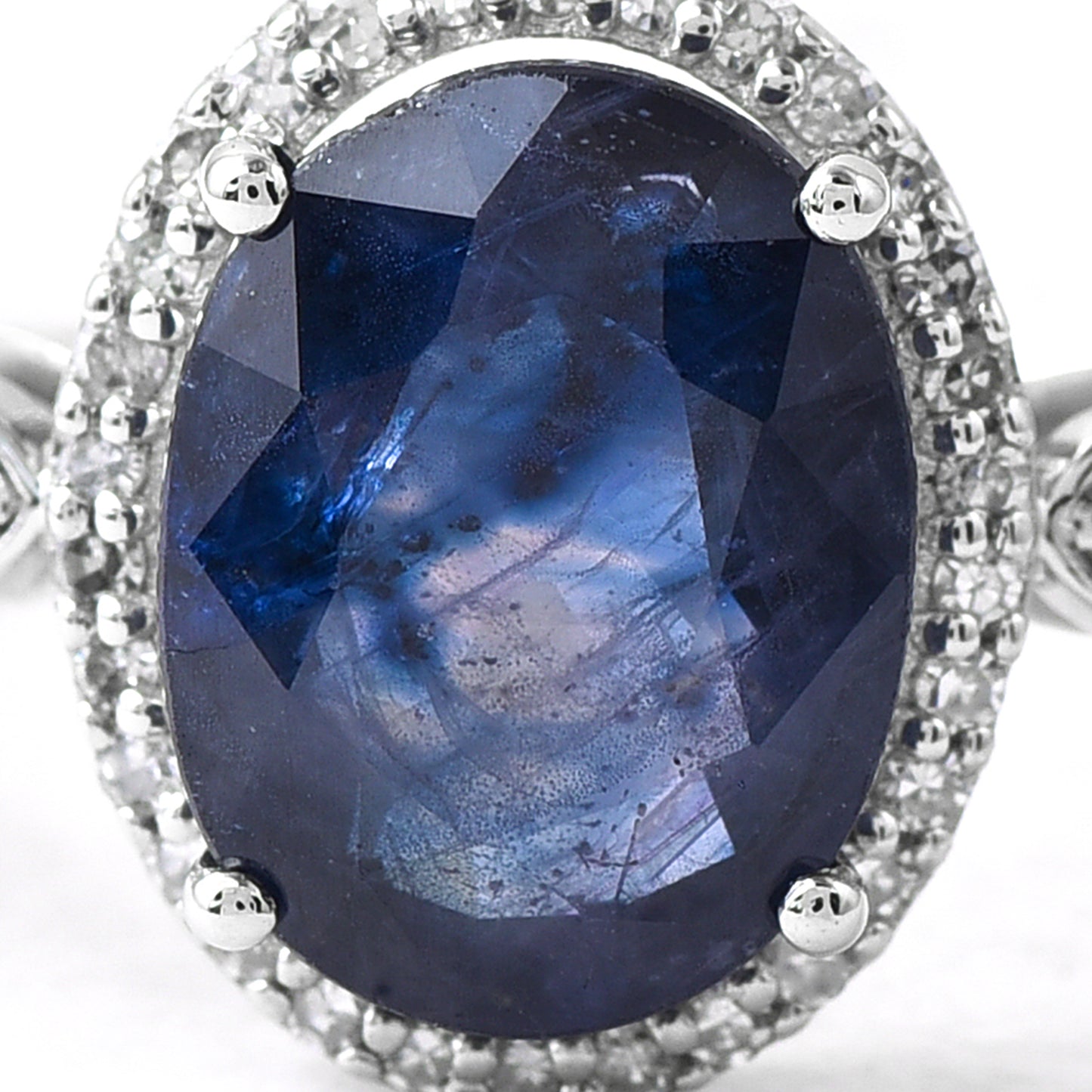 2.44 Ct Oval Sapphire 950 Platinum Ring