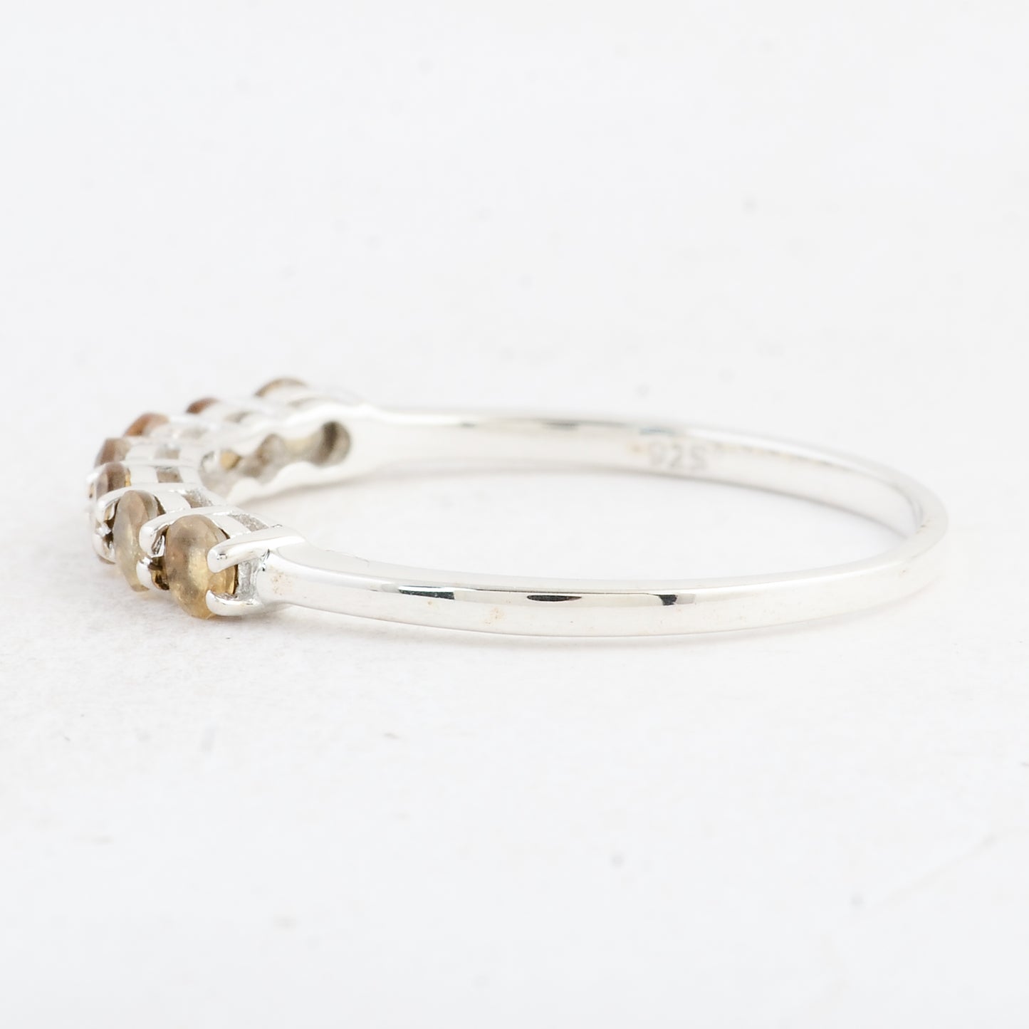 0.55 Ct Round Citrine 925 Sterling Silver Ring