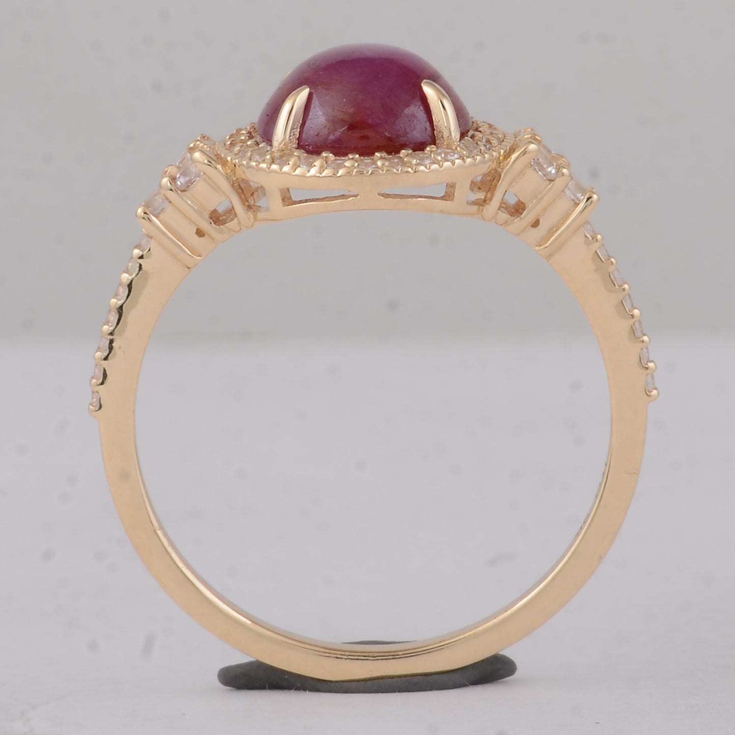 2.96 Ct Round Ruby 9K Gold Ring