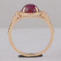 2.96 Ct Round Ruby 9K Gold Ring