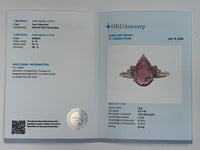 2.67 Ct Pear Cabochon Natural Pink Tourmaline 14K Gold Ring