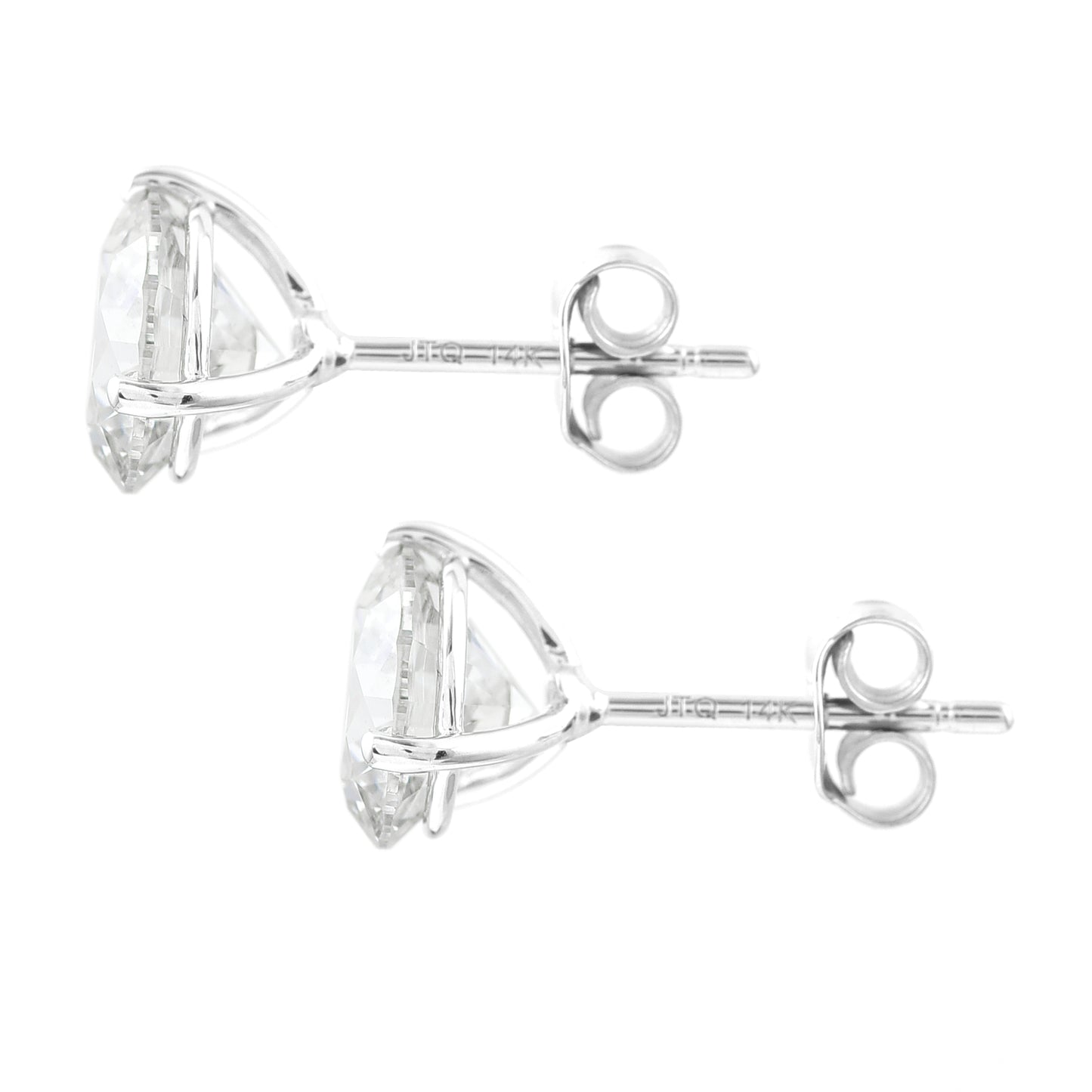 3.20 Carats Lab Grown Diamond 14K Gold Earrings