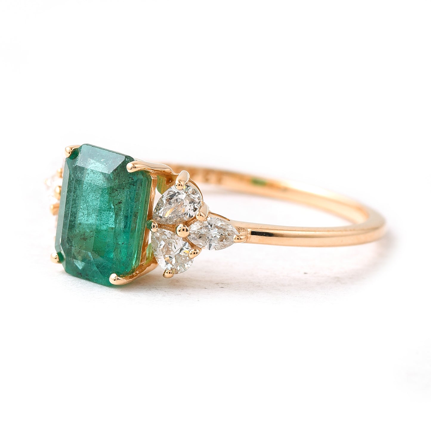 1.70 Ct Octagon Emerald 14K Gold Ring