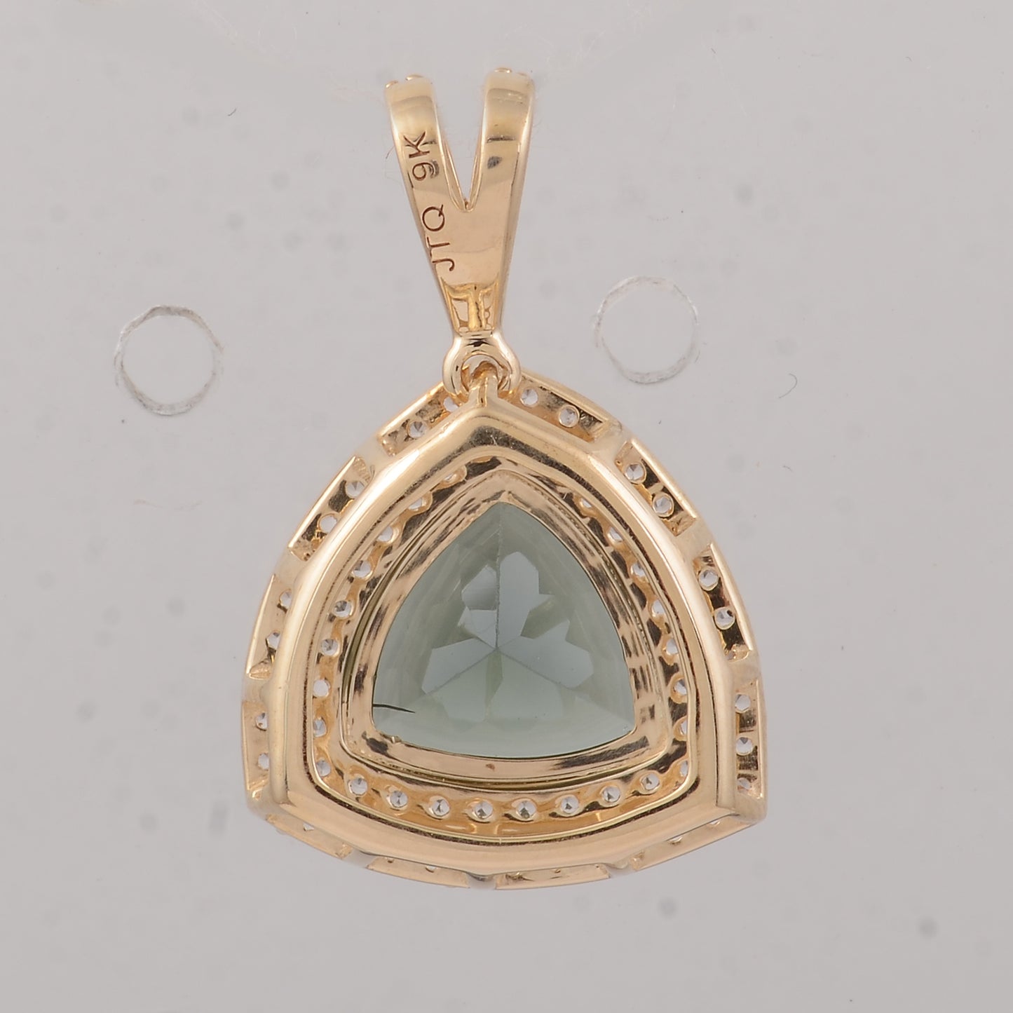 1.64 Ct Trillion Tourmaline 9K Gold Pendant