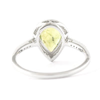 1.78 Ct Pear Mixed Cut Natural Green Sapphire 950 Platinum Ring