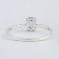0.45 Ct Oval Swiss Blue Topaz 925 Sterling Silver Ring