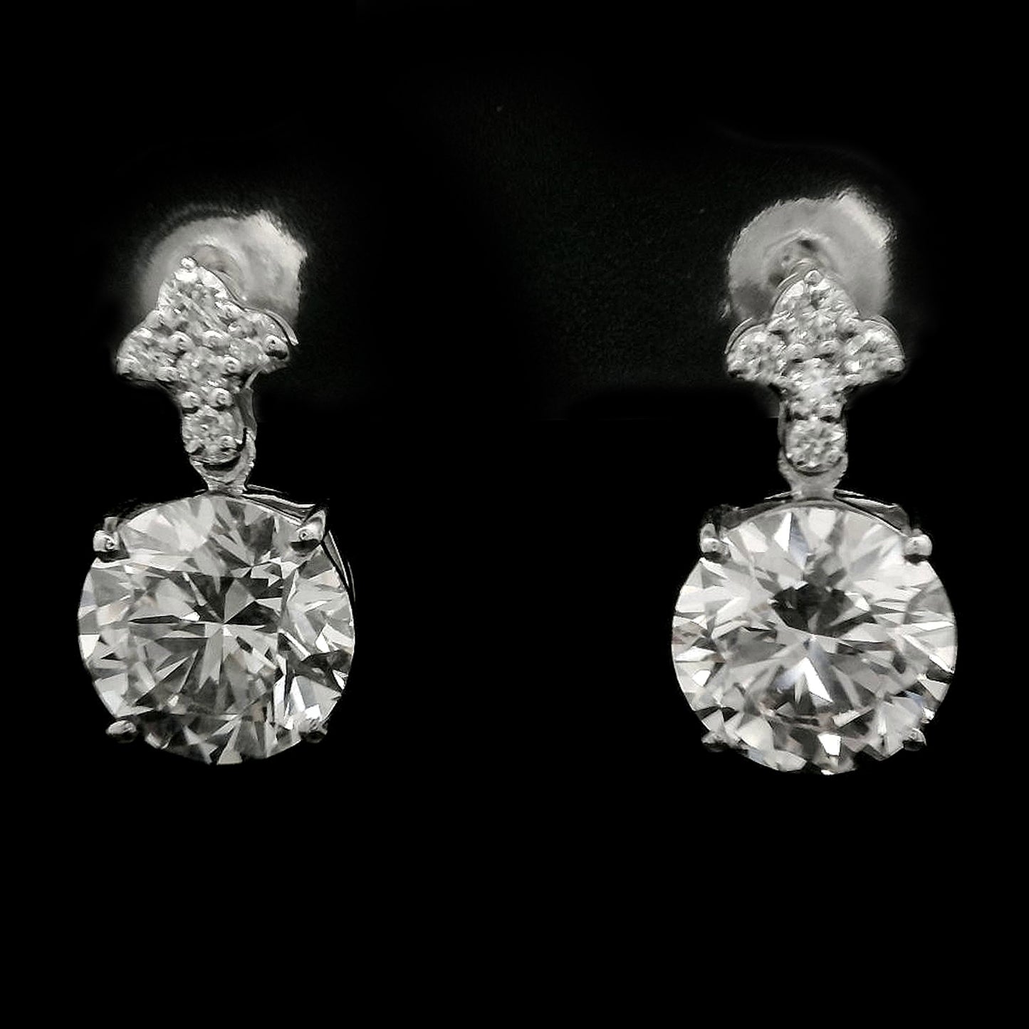 3.74 Carats Lab Grown Diamond 14K Gold Earrings