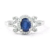 1.30 Ct Oval Mixed Cut Natural Sapphire 950 Platinum Ring