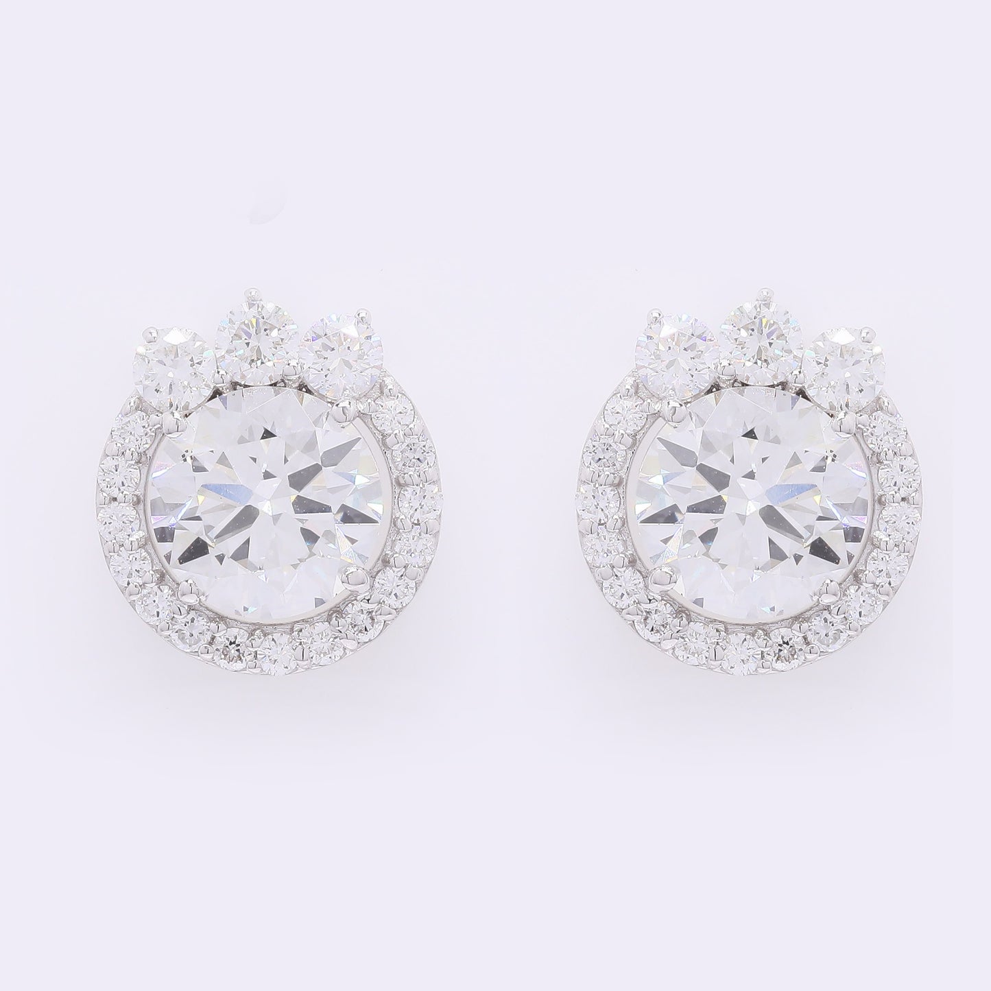 4.00 Carats Lab Grown Diamond 14K Gold Earrings