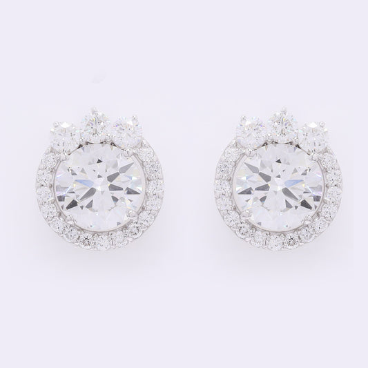 4.00 Carats Lab Grown Diamond 14K Gold Earrings