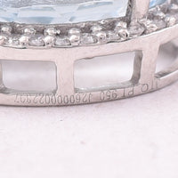 2.45 Ct Oval Mixed Cut Natural Aquamarine 950 Platinum Pendant