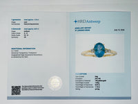 1.23 Ct Oval Natural Aquamarine 14K Gold Ring