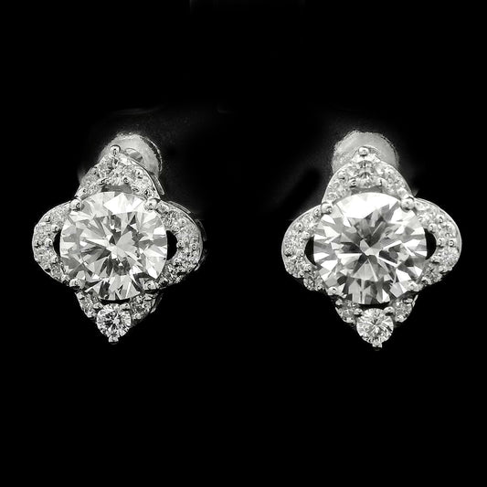 3.59 Carats Lab Grown Diamond 14K Gold Earrings