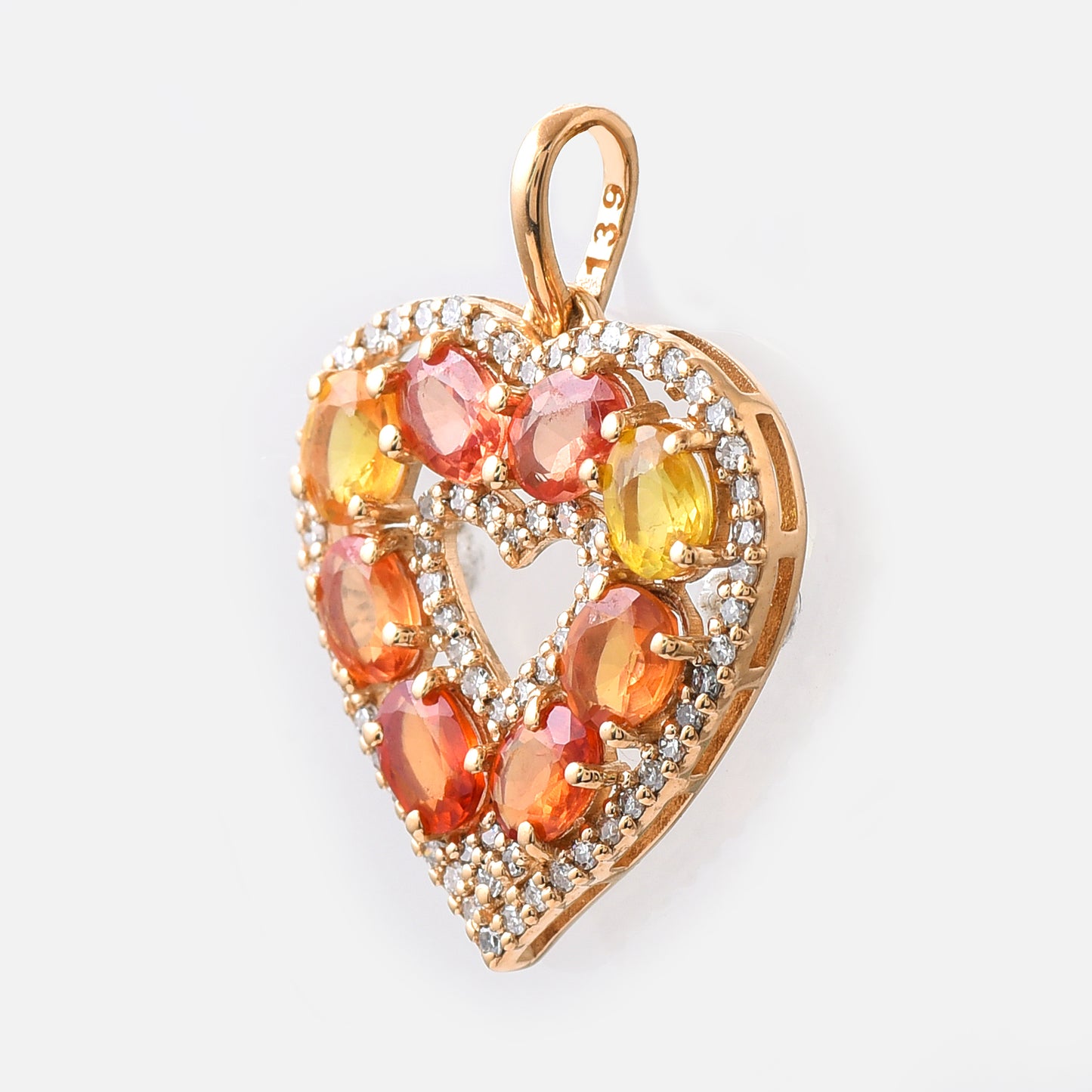 1.97 Ct Oval Multi Sapphire 14K Gold Pendant