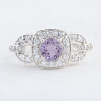 2.52 Ct Round Amethyst 925 Sterling Silver Ring