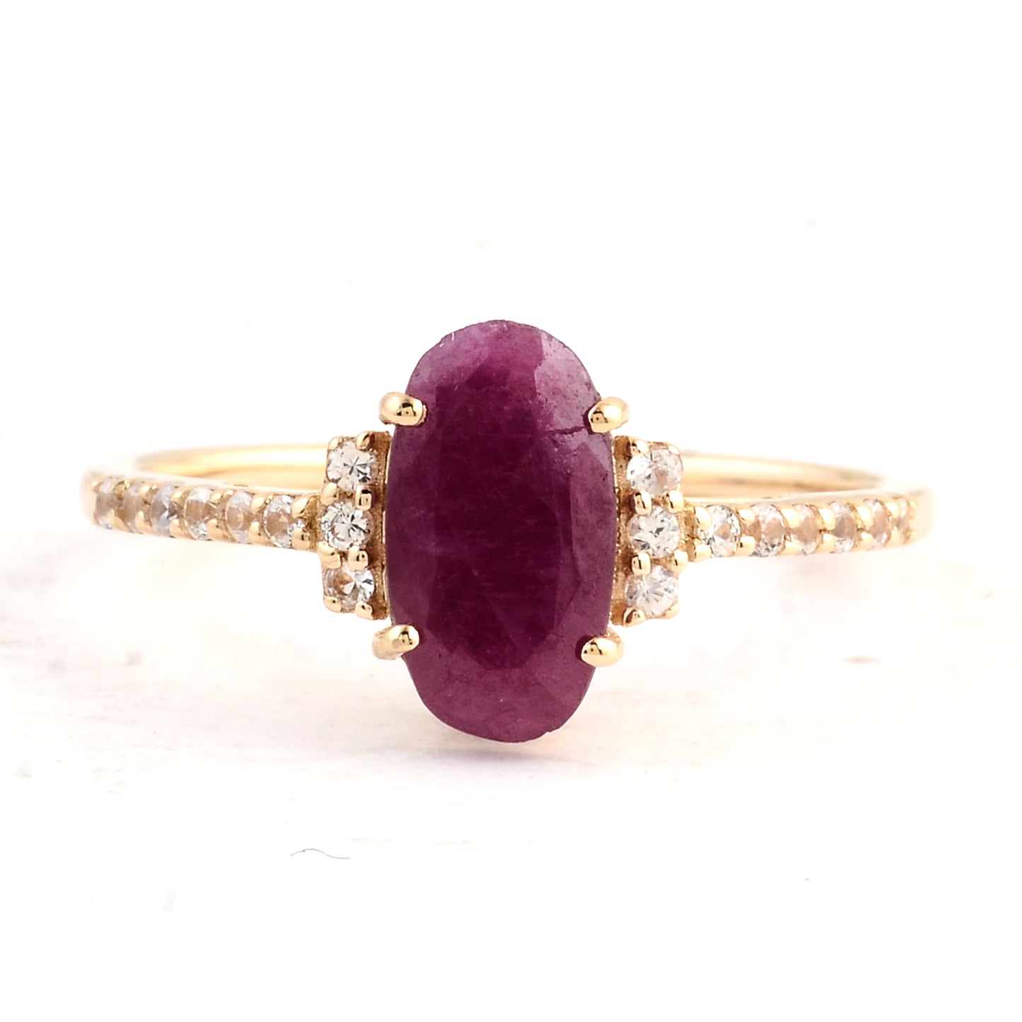 2.06 Ct Oval Ruby 14K Gold Ring