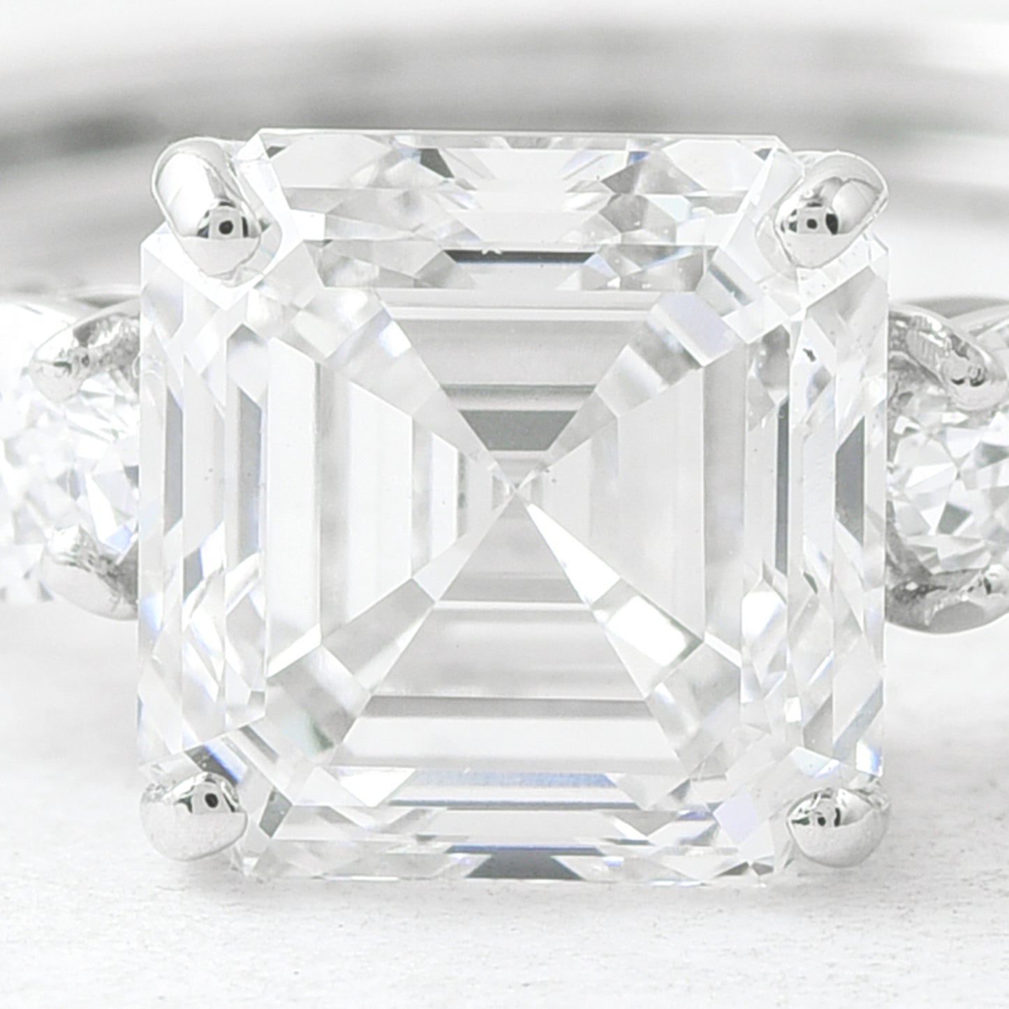 2.44 Ct Asscher Lab Grown Diamond 950 Platinum Ring