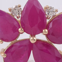 3.00 Ct Pear Natural Ruby 14K Gold Ring