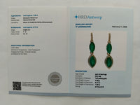 2.03 Ct Marquise Mixed Cut Natural Emerald 14K Gold Earrings