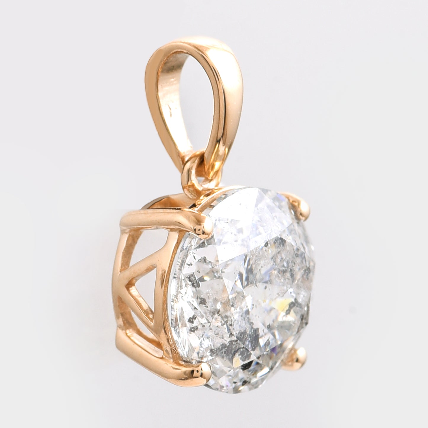 2.08 Ct Round Diamond 14K Gold Pendant
