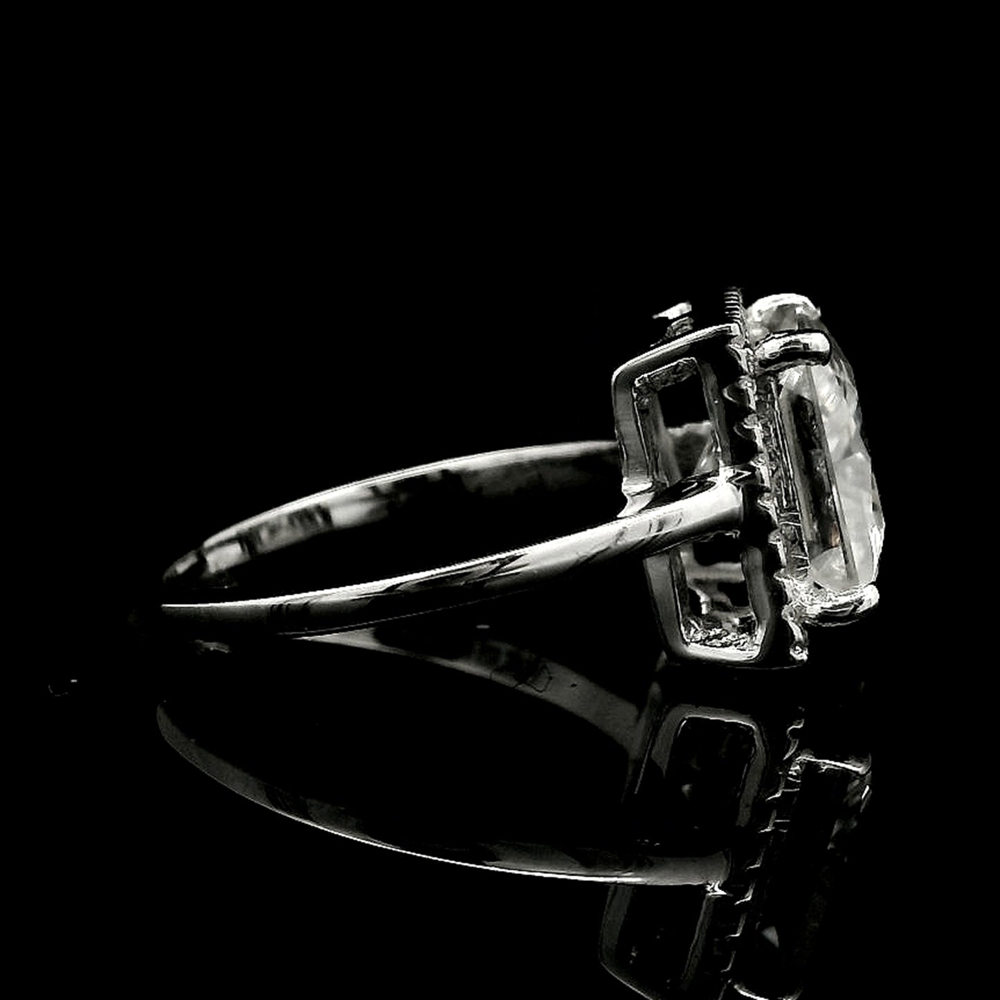 2.80 Ct Square Moissanite 925 Sterling Silver Ring